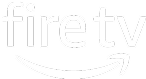 White "fire tv" text with a curved arrow resembling a smile underneath on a black background.